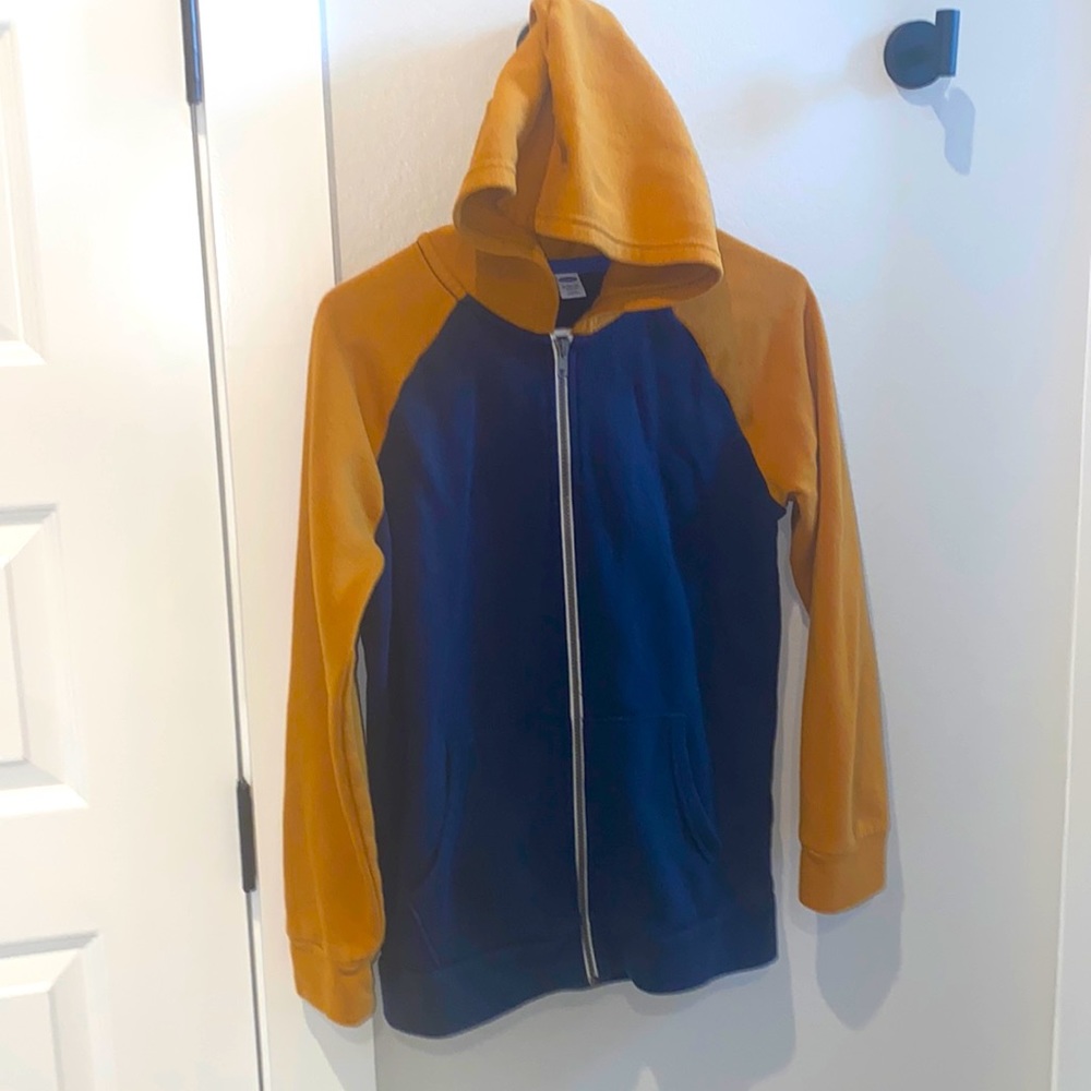 VGUC Boys Old Navy Size XL 14 16 x- Large Hoodie zip-Up Colorblock Sweatshirt